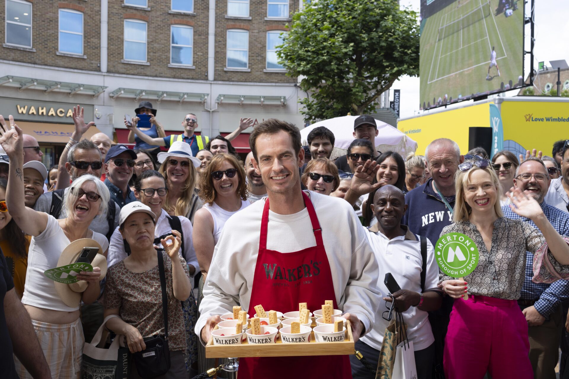 Sir Andy Murray Serves Strawberries And Cream With Finger Of Walker's Shortbread In Wimbledon, London, Uk 03 July 2025